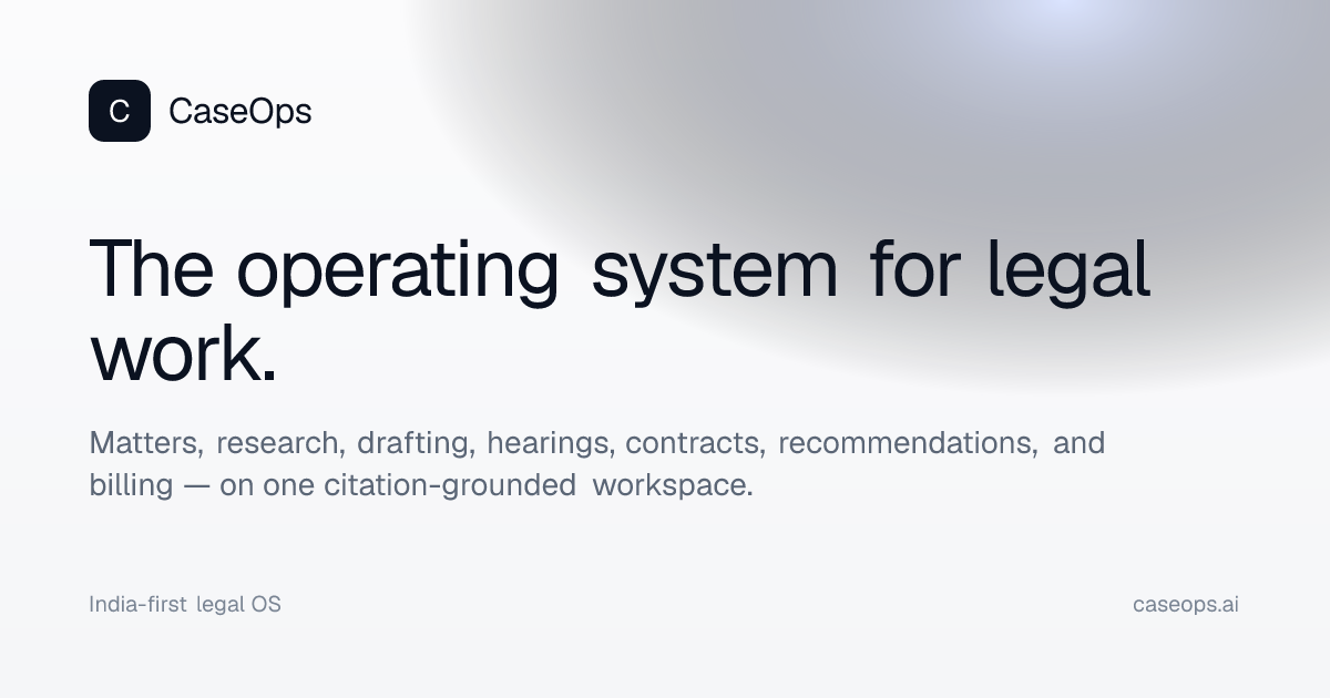 CaseOps — The matter-native legal operating system.